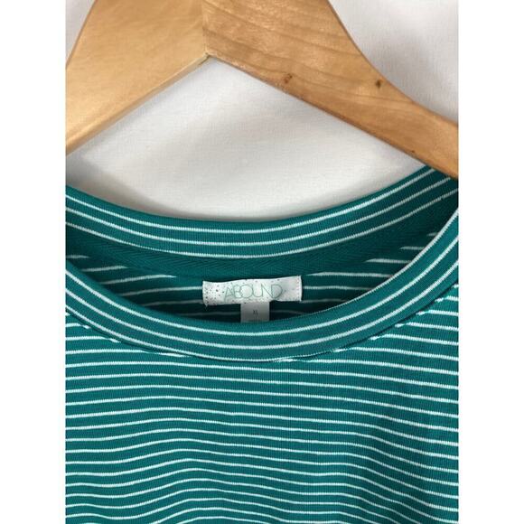 NWT Abound Green Janet Stripe Lettuce Edge Crop top white stripe XL - Picture 4 of 6